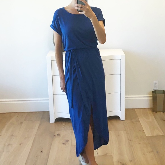🟡 SALE! CÔTE D AZUR Blue Wrap Maxi Dress - Picture 4 of 11